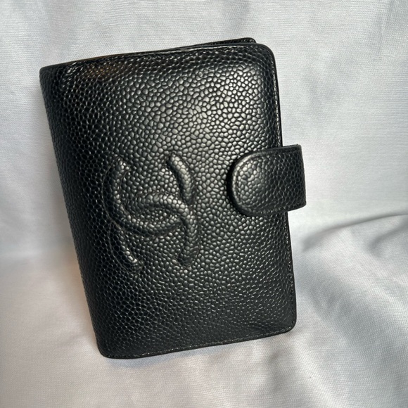 CHANEL Handbags - Chanel  Caviar Kisslock Coin card wallet.Small tear on coin pouch, but easy fix.